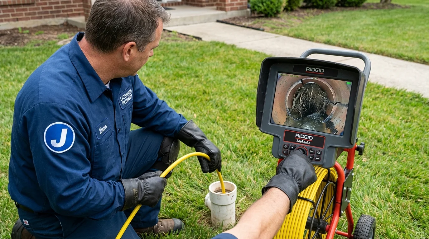 Sewer camera inspection being performed by Johns Plumbing LLC in Jarrettsville